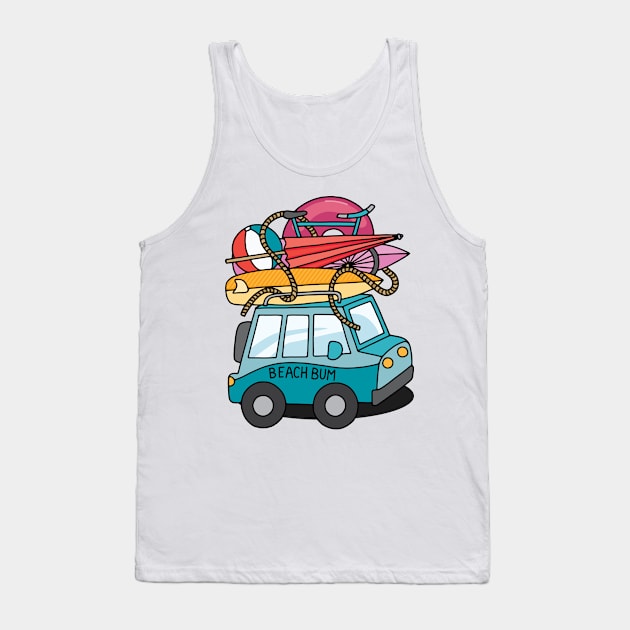 Beach Bum Road Trip Tank Top by murialbezanson